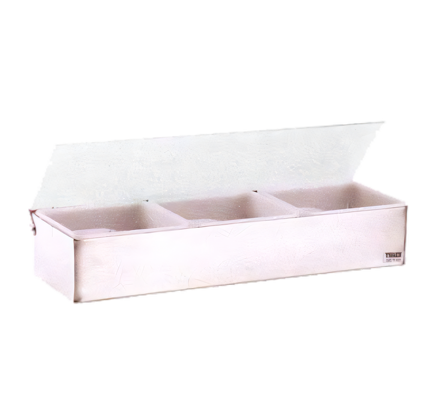 Product image #1 for Vollrath Kondi-Keeper Stainless Steel 3-Quart 3-Compartment Condiment Dispenser with Standard Plastic Lid