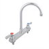 Thumbnail image #1 for BK Resources OptiFlow Heavy Duty Solid Body Deck Mount Manual Faucet with 3-Inch Gooseneck Spout, 8-Inch Centers