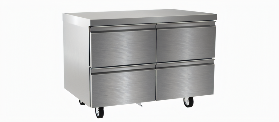 Product image #1 for Delfield 48-Inch Two-Section Refrigerated Worktop/Undercounter with 4 Drawers
