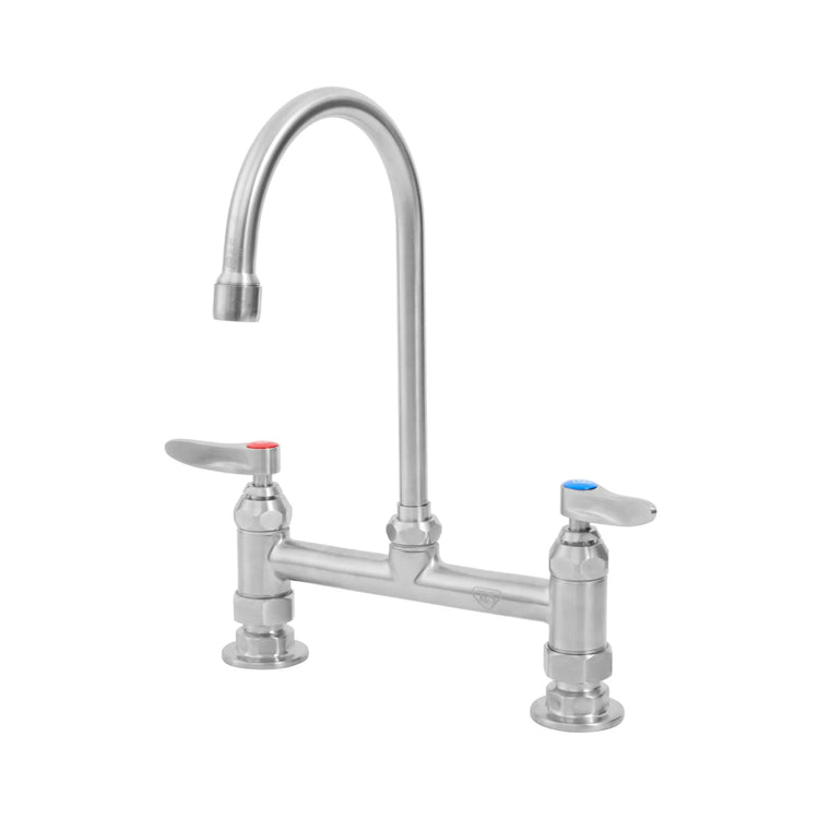 Product image #1 for EverSteel Stainless Steel Double Pantry Deck-Mount Faucet, 8-Inch Centers, Swivel/Rigid Gooseneck Spout