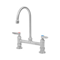 EverSteel Stainless Steel Double Pantry Deck-Mount Faucet, 8-Inch Centers, Swivel/Rigid Gooseneck Spout