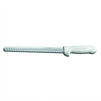 Dexter-Russell Sani-Safe 10-Inch Narrow Duo-Edge Slicer Knife with White Polypropylene Handle