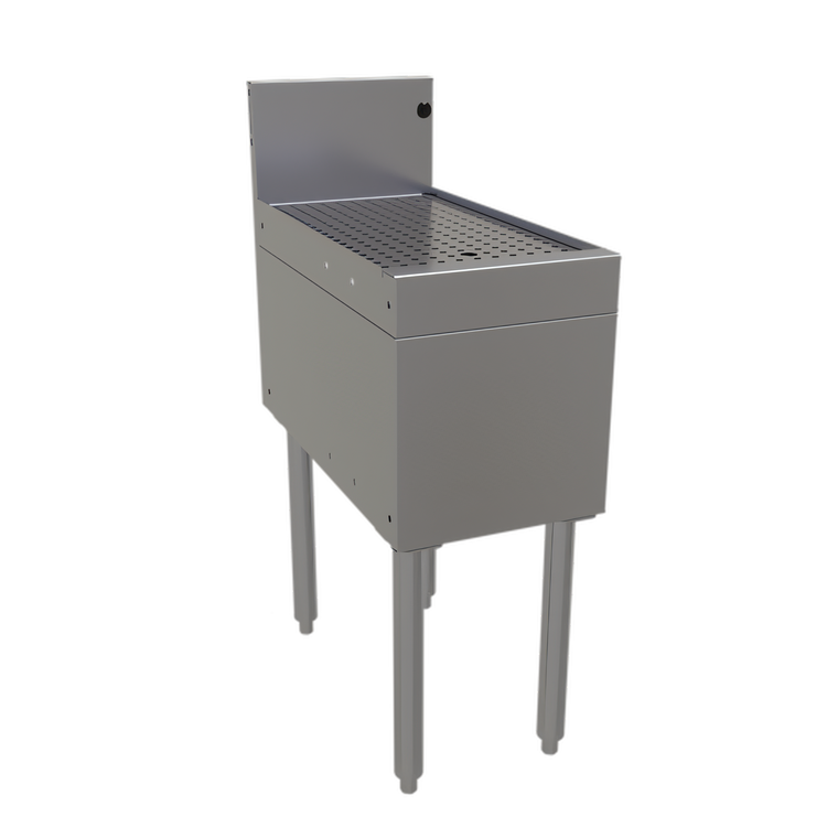 Product image #1 for Glastender Freestanding Underbar Stainless Steel Drainboard, 12 x 24 Inches, 7-Inch Splash