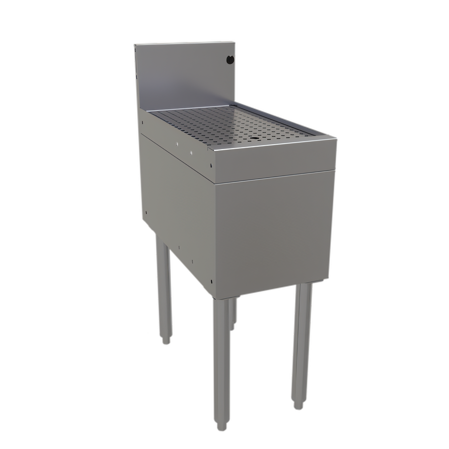 Product image #1 for Glastender Freestanding Underbar Stainless Steel Drainboard, 12 x 24 Inches, 7-Inch Splash