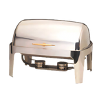 Thumbnail image #1 for American Metalcraft Adagio GOLDAGRT26 Rectangular Roll-Top Chafer, 9 Qt., 18/10 Stainless Steel, Canned Heat