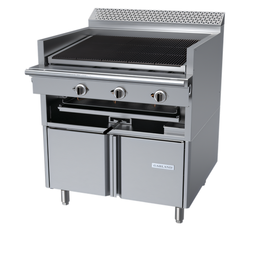 Product image #1 for Garland Cuisine Series 36-Inch Heavy-Duty Gas Briquette Char-Broiler Range with Adjustable Grates and Open Cabinet Base