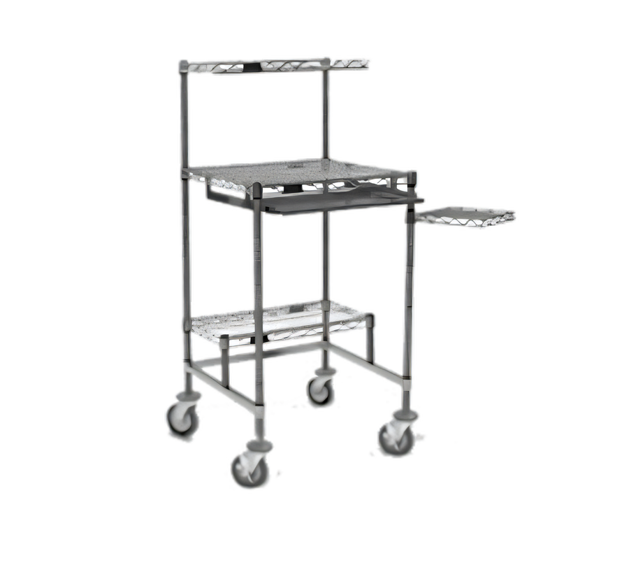 Product image #1 for Eagle Group Stainless Steel Mobile Computer Workstation with Keyboard Drawer and Polyurethane-Tread Casters, 30 x 30 x 53-3/8 Inches