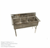 Thumbnail image #1 for Klinger's Trading Economy Freestanding 3-Compartment Stainless Steel Sink with 9-Inch Backsplash, 57 x 25-1/2 x 41 Inches