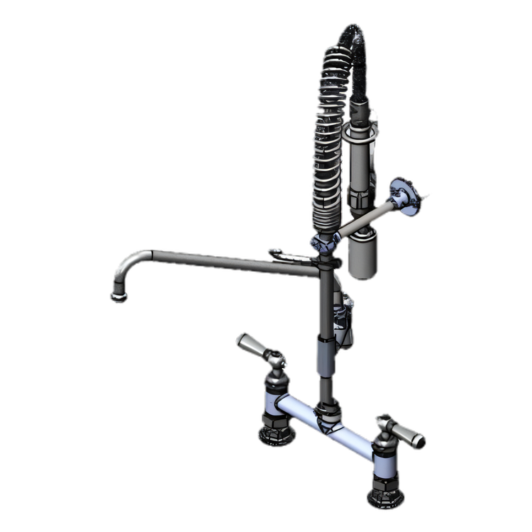 Product image #1 for T&S Brass Mini Deck-Mount Pre-Rinse Faucet with 12-Inch Swing Nozzle and Low-Flow Spray Valve