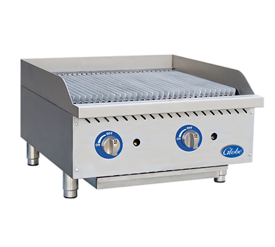 Product image #1 for Globe GCB24G-CR 24-Inch Gas Countertop Charbroiler, Cast-Iron Radiant Heat, Natural Gas, 80,000 BTU