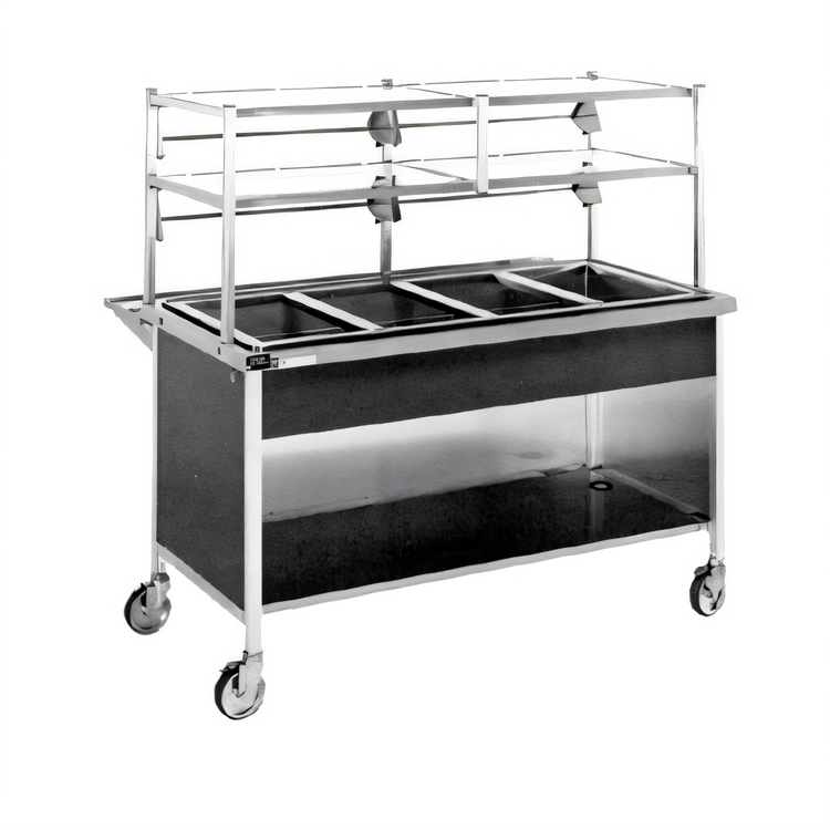 Product image #1 for Atlas Metal CAIC-6 6-Pan Ice Cooled Cold Food Serving Counter, 91-1/4" L