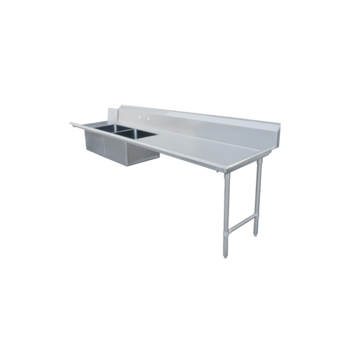 Product image #1 for Straight Soiled Dishtable with Dual Pre-Rinse Sinks, Right-to-Left Operation