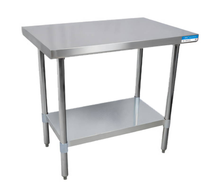 Product image #1 for BK Resources 30 Inch x 24 Inch 18-Gauge T-430 Stainless Steel Work Table with Galvanized Undershelf
