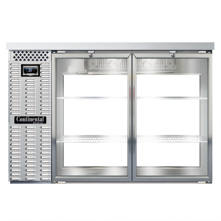 Product image #1 for Continental Refrigerator BB50NSSGDPT 50" Pass-Thru Refrigerated Back Bar Cooler with Four Glass Doors