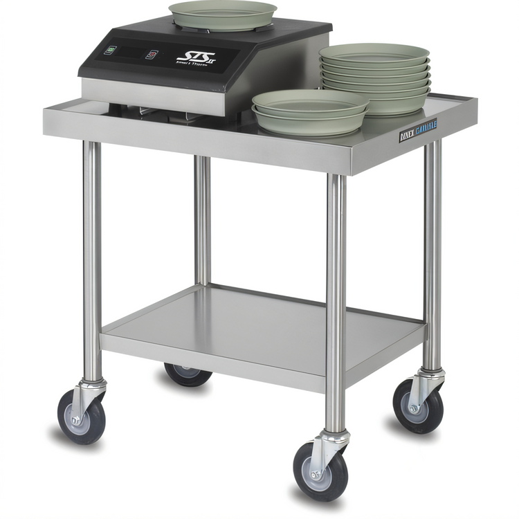 Product image #1 for Dinex Power-Therm Stationary Induction Charger Table with Open Undershelf, 30 x 24 Inches, 14 Gauge 304 Stainless Steel