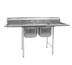 Thumbnail image #1 for Eagle Group 314 Series Two-Compartment Stainless Steel Sink with Left Drainboard and Backsplash, 56-5/8 x 27-1/2 Inches