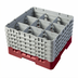 Thumbnail image #2 for Cambro Camrack Full-Size 9-Compartment Glass Rack with 5 Extenders, Cranberry