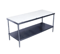 Poly-Vance 72-Inch x 30-Inch Poly-Top Work Table with Stainless Steel Undershelf