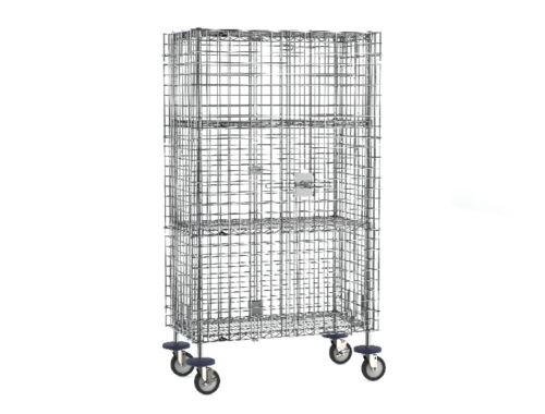 Product image #1 for Metro Super Erecta Mobile Chrome-Plated Security Cage with 2 Intermediate Shelves