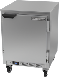 Beverage-Air UCF24HC One-Section Shallow-Depth Undercounter Freezer, 24 Inch Wide, Solid Door, 4.53 Cu. Ft.