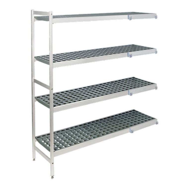 Product image #1 for Fermostock 4-Tier Corner Expansion Polymer Shelving Unit, 59W x 22D x 66H, 600 lb Per Shelf