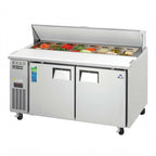 Thumbnail image #1 for Everest Refrigeration EPWR2 Two-Section Side-Mount Sandwich Prep Table, 59-1/8-Inch Wide, 16-Pan Capacity