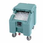 Thumbnail image #2 for Cambro SlidingLid™ ICS100L401 100 lb. Slate Blue Mobile Ice Caddy with Sliding Slant-Top Lid