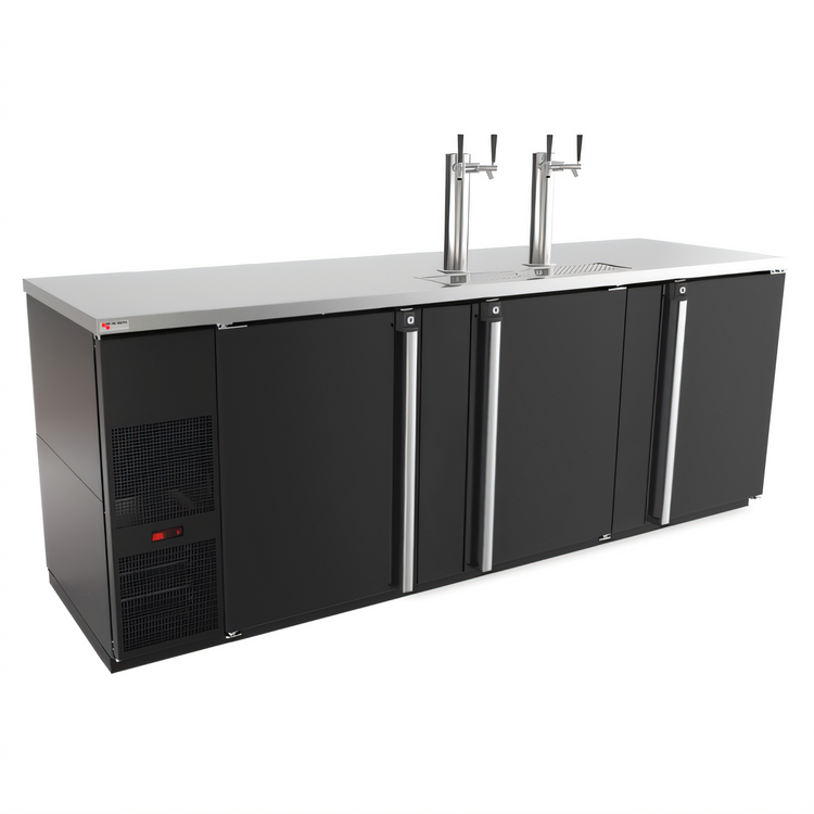 Product image #1 for Pro-Line E-Series Three-Section Draft Beer Cooler, 95.5-Inch Wide, 5-Keg Capacity, Black