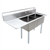 Thumbnail image #1 for 2-Compartment Stainless Steel Pot Sink with Left Drainboard and Galvanized Legs
