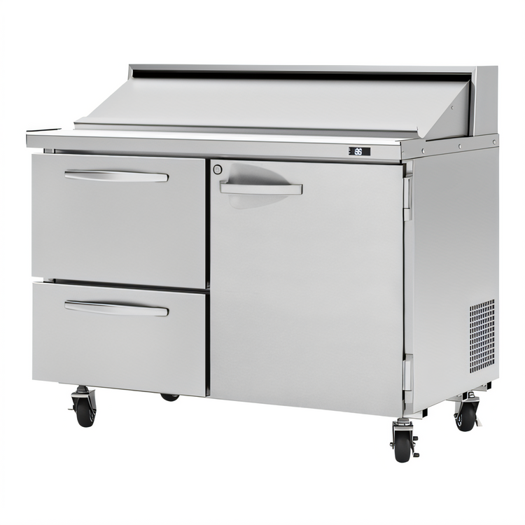 Product image #1 for Turbo Air PRO Series 48-Inch Two-Section Sandwich/Salad Prep Table with 12-Pan Top, 1 Door, and 2 Drawers