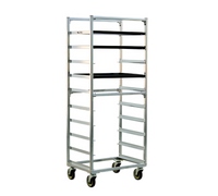 New Age Full-Height Mobile Aluminum Bun Pan Rack, 10 Pan Capacity