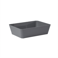 Del Mar 96 oz. Rectangular Gray ABS Plastic Serving Bowl