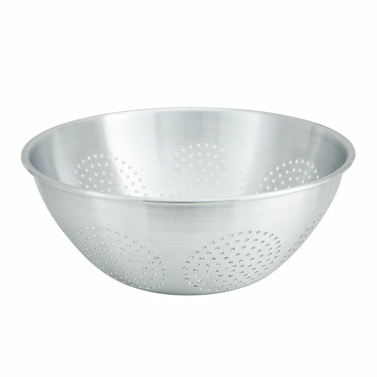 Product image #1 for Winco 12 Qt Round Aluminum Chinese Colander, 13-1/2 Inch Diameter x 5-1/2 Inch High