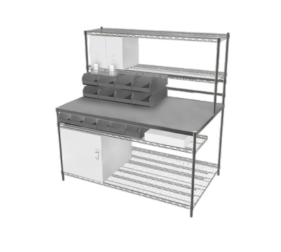 Product image #1 for Eagle Group Drive-Through Task Station with Galvanized Steel Top, 60 Inch x 36 Inch