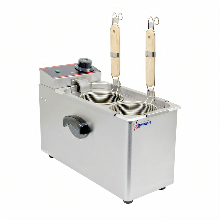 Product image #1 for Omcan USA Countertop Electric Pasta Cooker, 4L Single Tank, 120V, with 2 Baskets