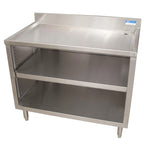 Thumbnail image #1 for BK Resources UB4-21-GC361 36-Inch Stainless Steel Underbar Glass Rack with Drainboard, Open Base, Adjustable Shelf, 3-Inch Backsplash