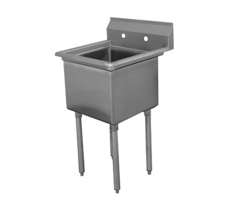 Product image #1 for Advance Tabco Special Value Series 1-Compartment Fabricated Sink, 24" x 24" x 14" Bowl, No Drainboards, Galvanized Legs