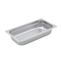Winco 1/3 Size 24 Gauge Anti-Jamming Solid Stainless Steel Steam Table Pan, 2-1/2 Inch Deep