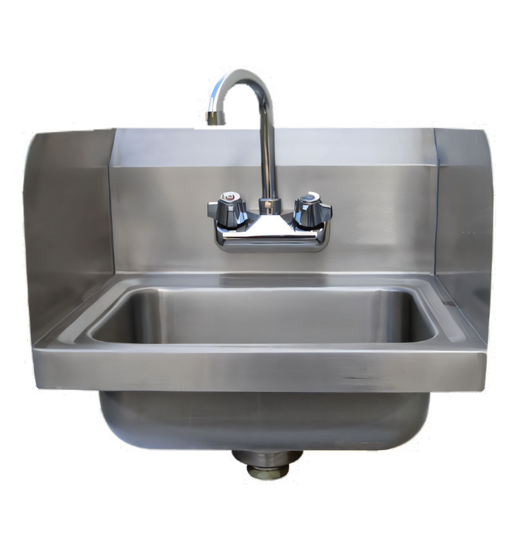 Product image #1 for Advance Tabco Special Value Series Wall-Mounted Hand Wash Sink with Side Splashes, Splash-Mounted Faucet, 14 x 10 x 5 Bowl