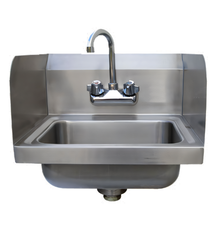 Product image #1 for Advance Tabco Special Value Series Wall-Mounted Hand Wash Sink with Side Splashes, Splash-Mounted Faucet, 14 x 10 x 5 Bowl