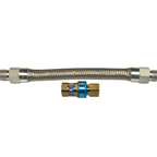 Thumbnail image #1 for Dormont Manufacturing 1675BQ48 Braided Stainless Steel Gas Connector Hose Assembly, 3/4" ID x 48", SnapFast Quick Disconnect and 90° Street Elbow