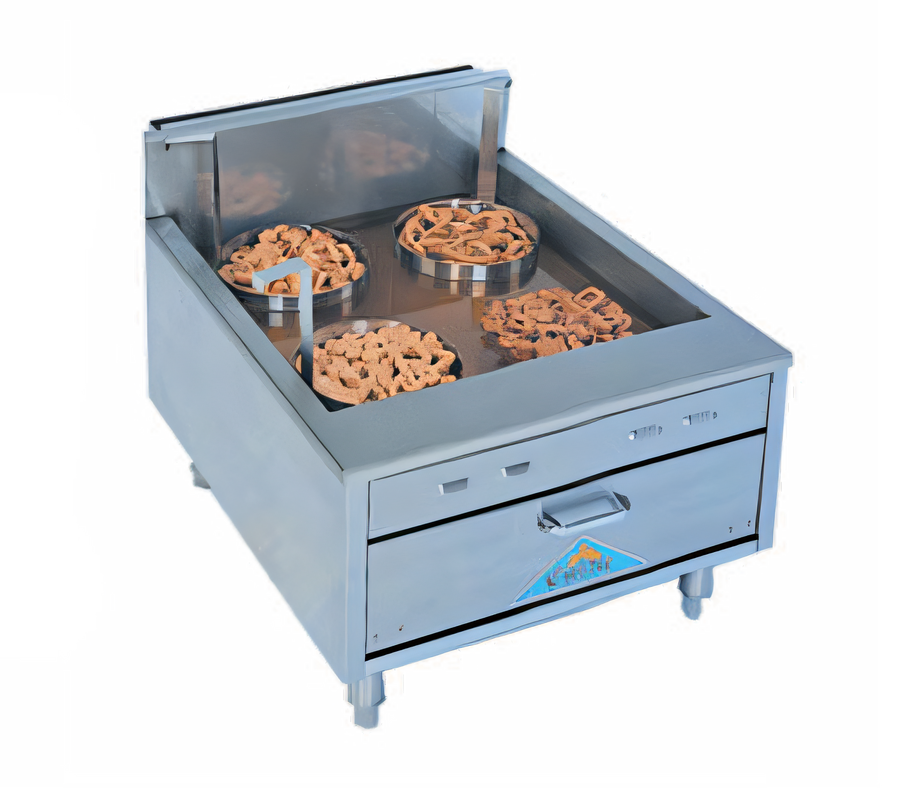 Product image #1 for Comstock-Castle 23-Inch Flat-Bottom Countertop Gas Funnel Cake/Doughnut Fryer, 20-25 lb Fat Capacity, 50,000 BTU