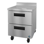 Thumbnail image #1 for Hoshizaki Steelheart WR27B-D2 27-Inch One-Section Stainless Steel Worktop Refrigerator with 2 Drawers, Self-Contained Rear-Mounted