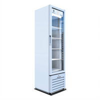 Beverage Air Marketeer 1-Section Hinged Glass Door Refrigerated Merchandiser, 7.69 Cu. Ft., White, Bottom-Mounted, Self-Contained