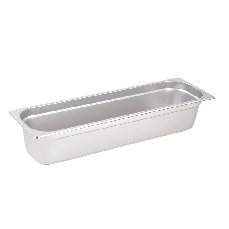 Product image #1 for Winco SPJH-4HL 1/2 Size Long Solid Stainless Steel Steam Table Pan, 4-Inch Deep