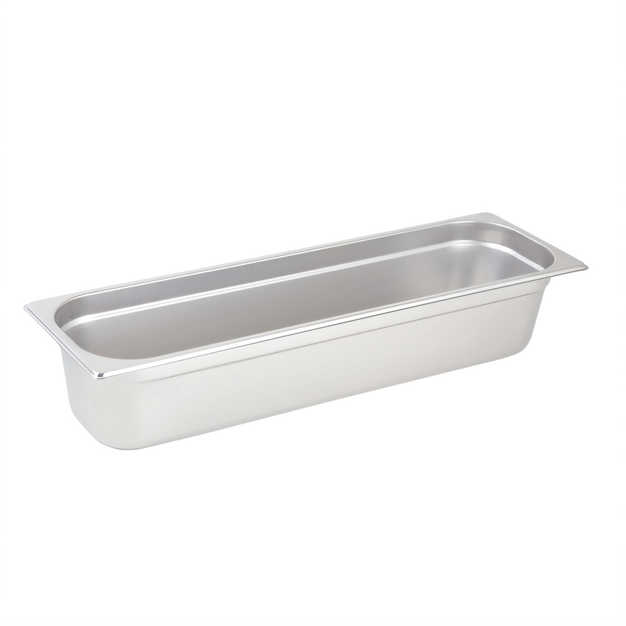 Product image #1 for Winco SPJH-4HL 1/2 Size Long Solid Stainless Steel Steam Table Pan, 4-Inch Deep