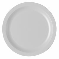 Cambro Camwear 7-1/4 Inch White Round Narrow Rim Polycarbonate Plate
