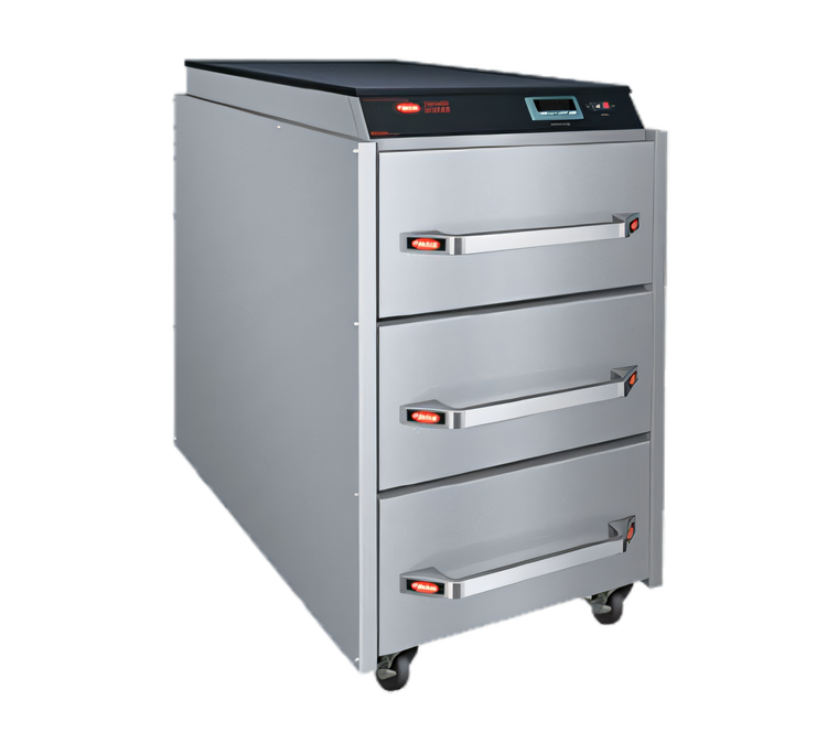 Product image #1 for Hatco Narrow Three-Drawer Freestanding Drawer Warmer with Programmable Digital Controller