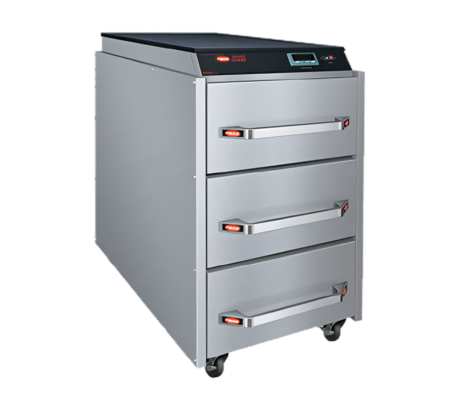 Product image #1 for Hatco Narrow Three-Drawer Freestanding Drawer Warmer with Programmable Digital Controller