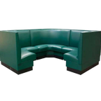 Thumbnail image #1 for ATSMFG ATS AT&S-ATQ-W36-VS GR8 William Three Quarter Circle Booth, single, 48" x 90" x 90" x 48"long x 36" high, V-Shape back, removable sinuous
